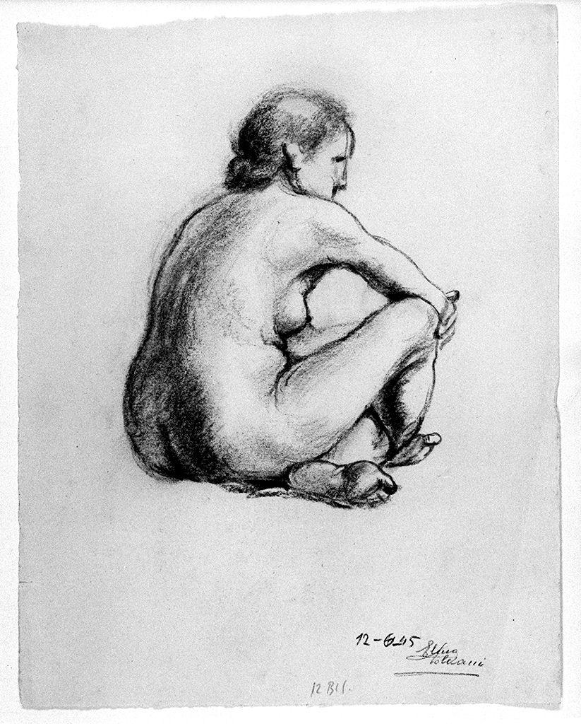 figura femminile nuda (disegno) di Soldani Elena (sec. XX)
