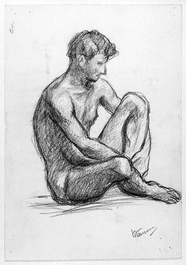 giovane nudo (disegno) di Vannucci Francesco (sec. XX)