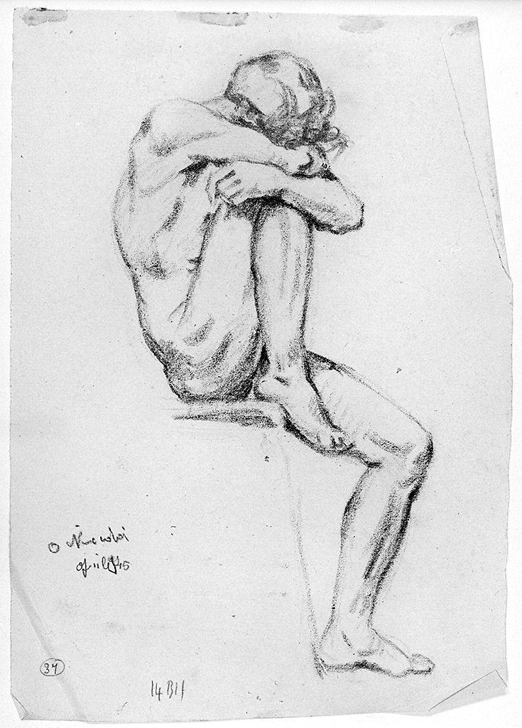 giovane nudo (disegno) di Niccolai Annibale (sec. XX)