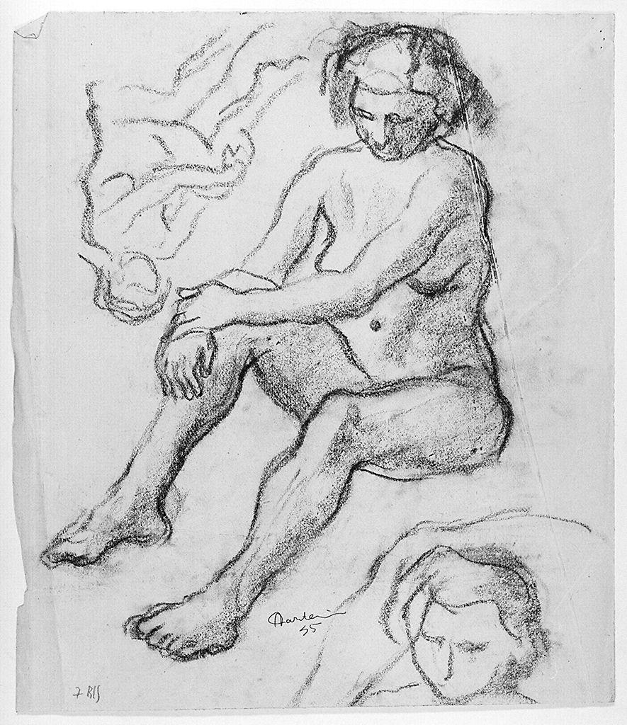 figura femminile nuda (disegno) di Cartei Alvaro (sec. XX)
