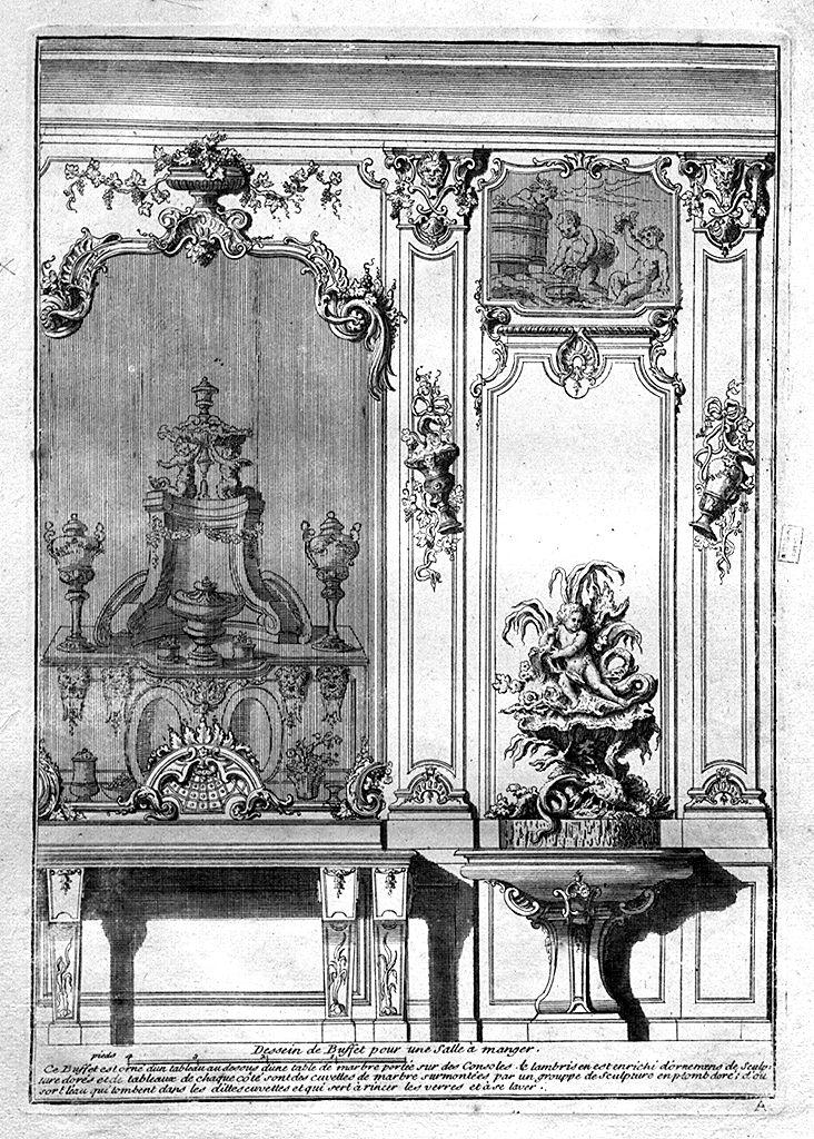 progetti di decorazione di interni (stampa, serie) - ambito francese (sec. XVIII)