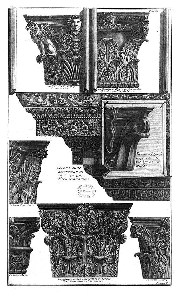 capitelli (stampa) di Piranesi Giovanni Battista (sec. XVIII)