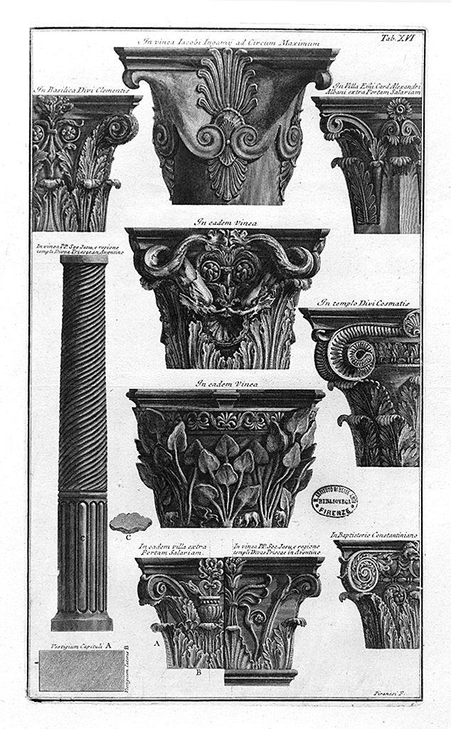 capitelli (stampa) di Piranesi Giovanni Battista (sec. XVIII)