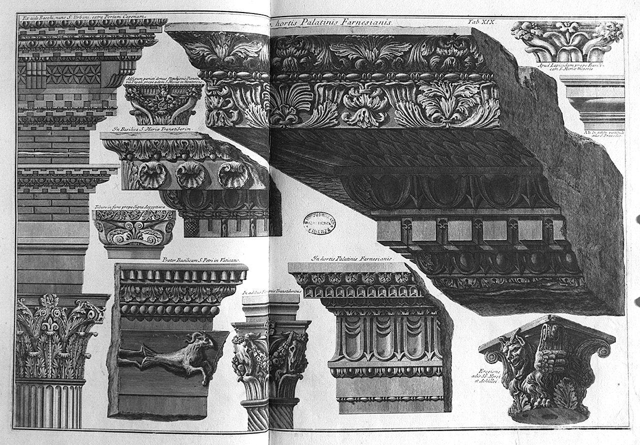 cornici architettoniche (stampa) di Piranesi Giovanni Battista (sec. XVIII)