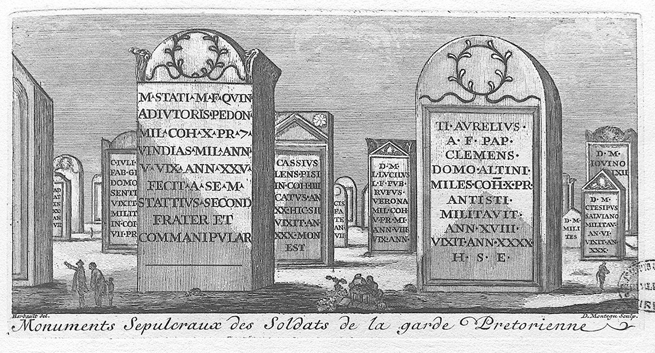 monumenti sepolcrali (stampa) di Barbault Jean, Montagu Domenico (sec. XVIII)
