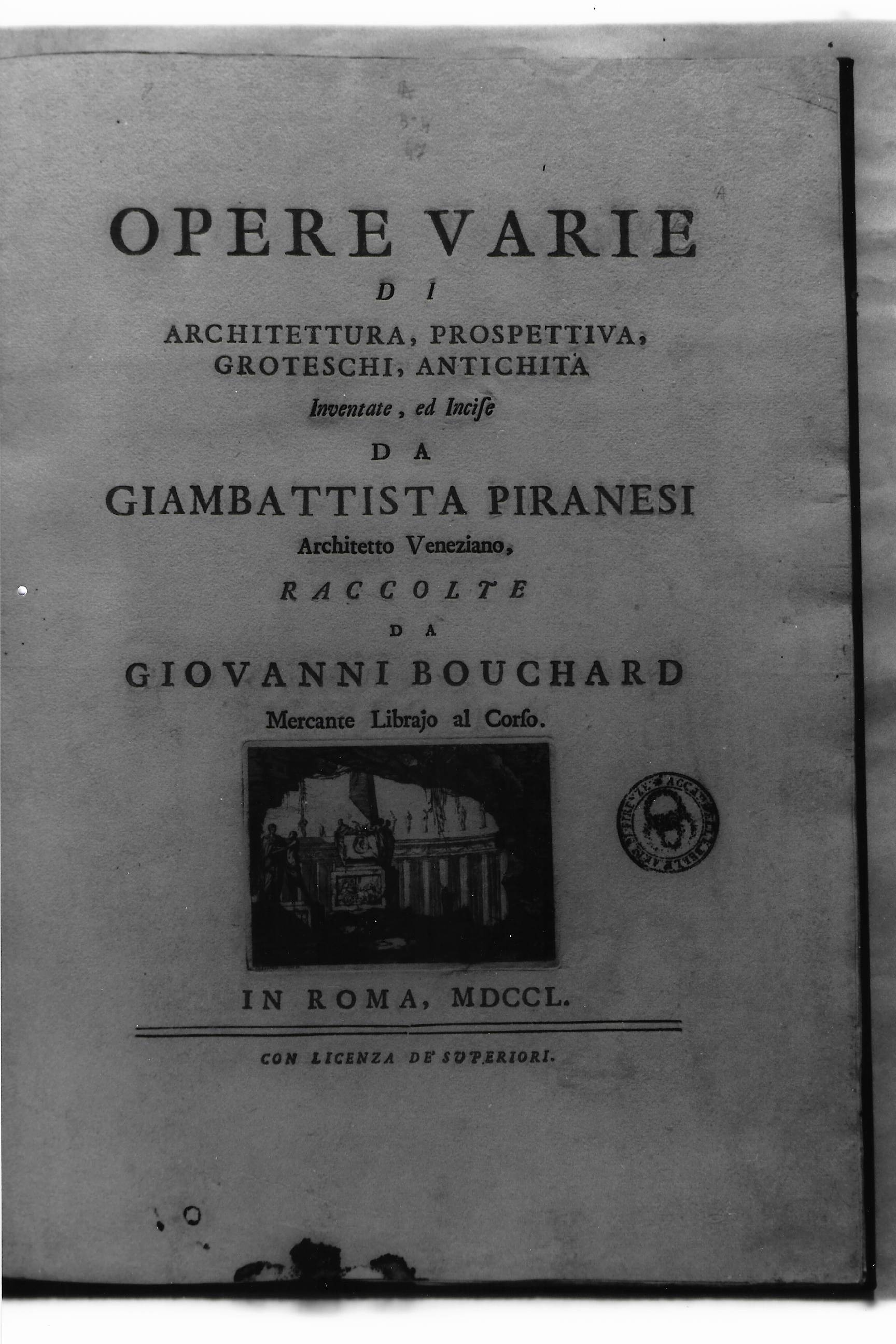 veduta con edifici classici (stampa) di Lorrain Luis Joseph (sec. XVIII)