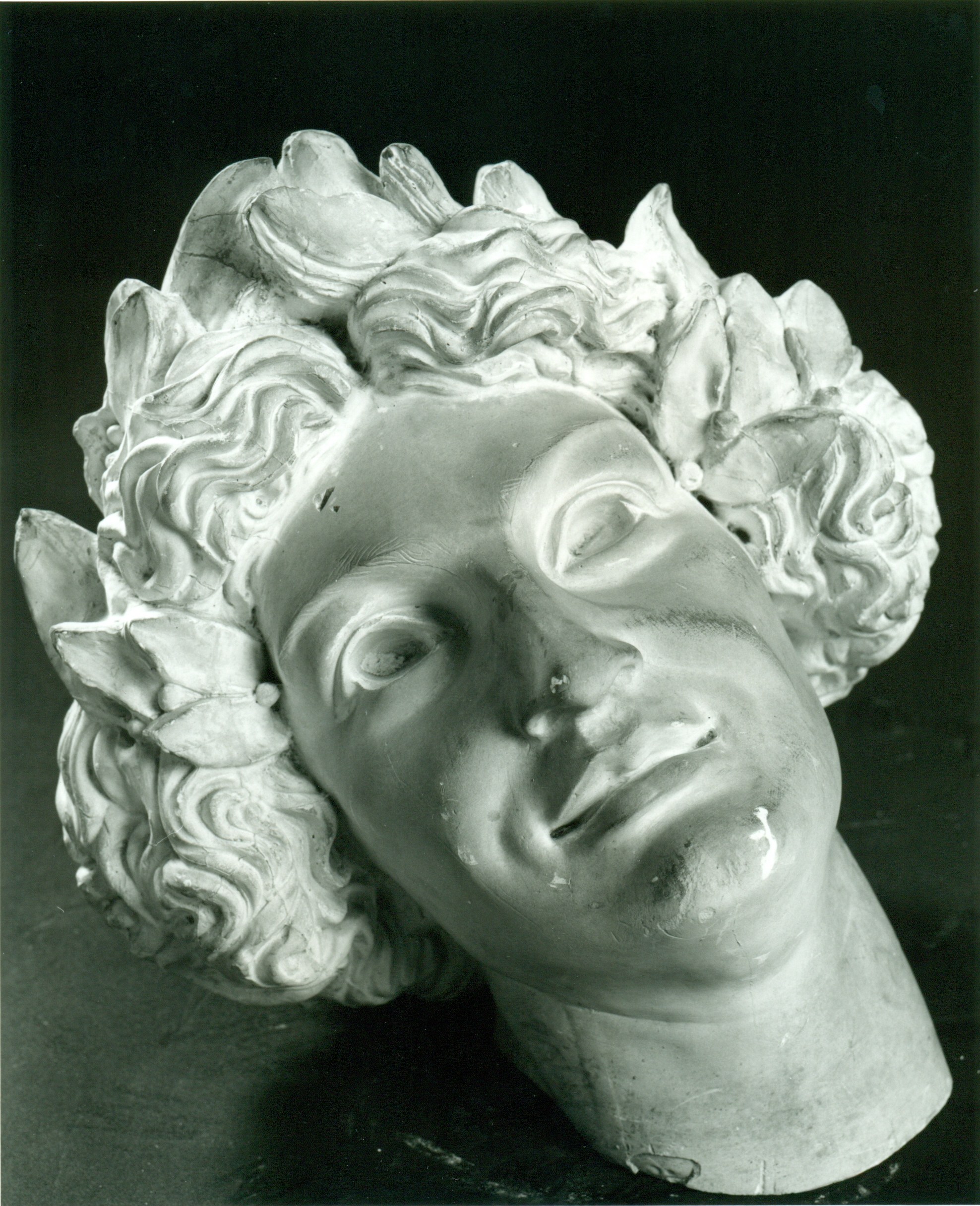 Testa femminile coronata di alloro, Scultura di testa femminile (statua, opera isolata) di Andersen Hendrik Christian (attribuito) (inizio XX)
