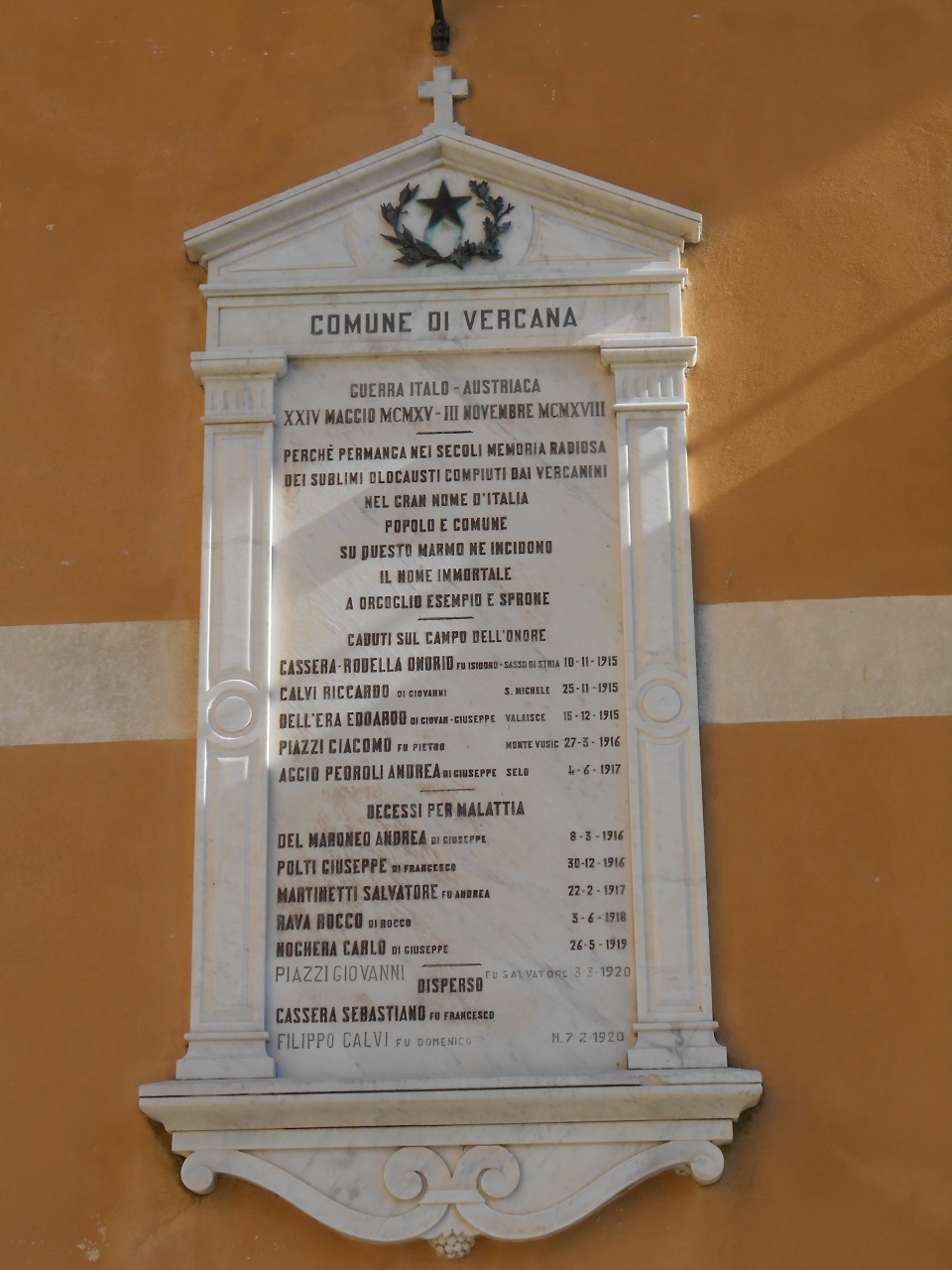 lapide commemorativa ai caduti, opera isolata - ambito italiano (sec. XX)