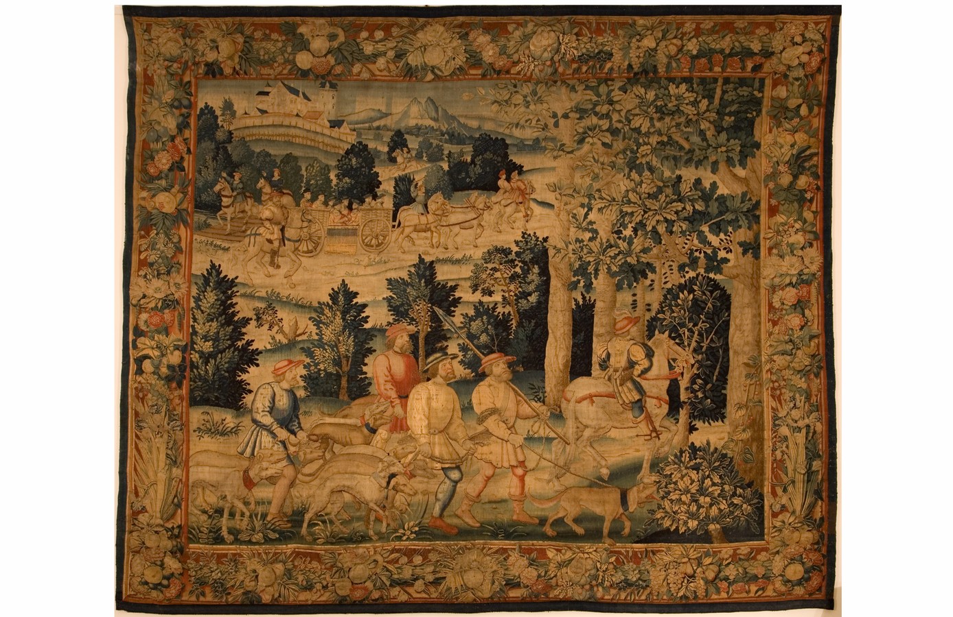 Partenza per la caccia, partenza per la caccia (arazzo) - manifattura fiamminga (XVII secolo)