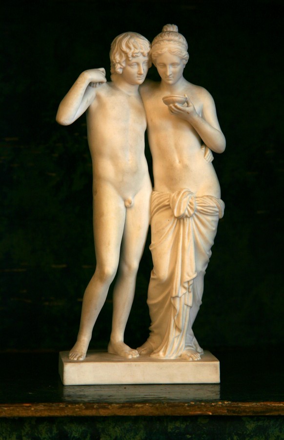 Amore e Psiche, statuina di Amore e Psiche (soprammobile) - manifattura napoletana (sec. XIX)