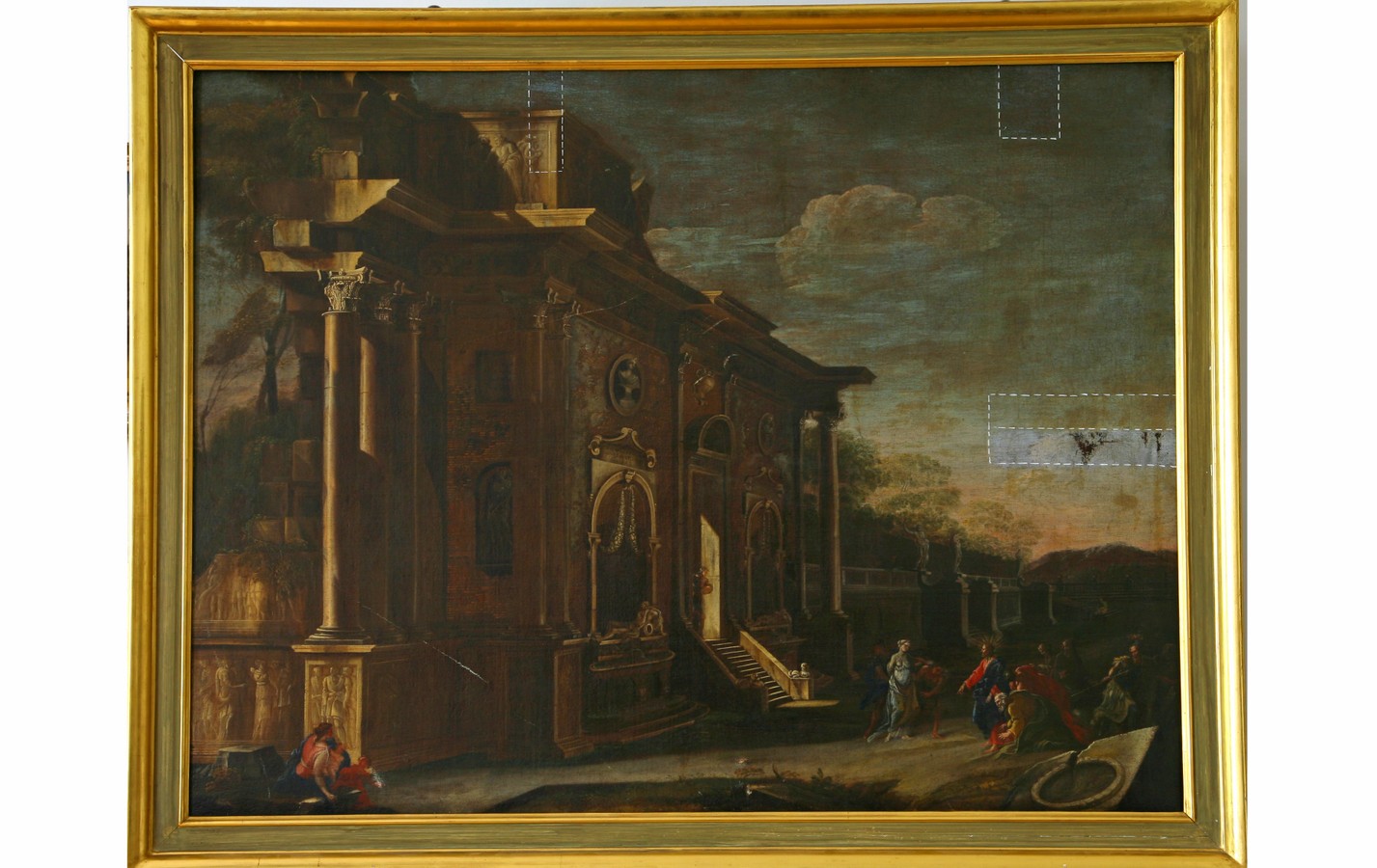 L'Adultera, veduta architettonica (dipinto) di Giovanni Paolo Pannini (scuola) (seconda metà XVIII sec)