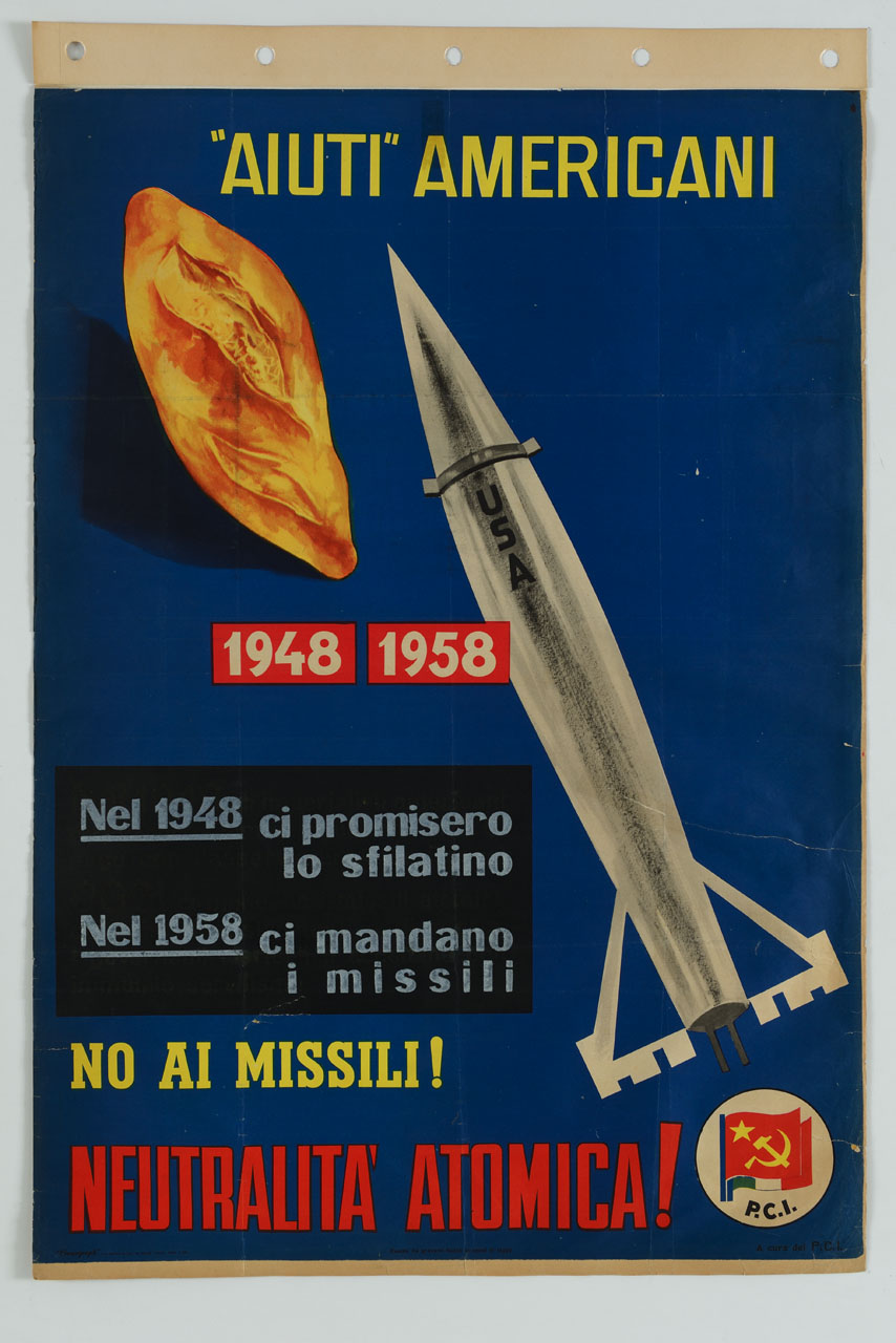 panino e missile americano (manifesto) - ambito italiano (sec. XX)