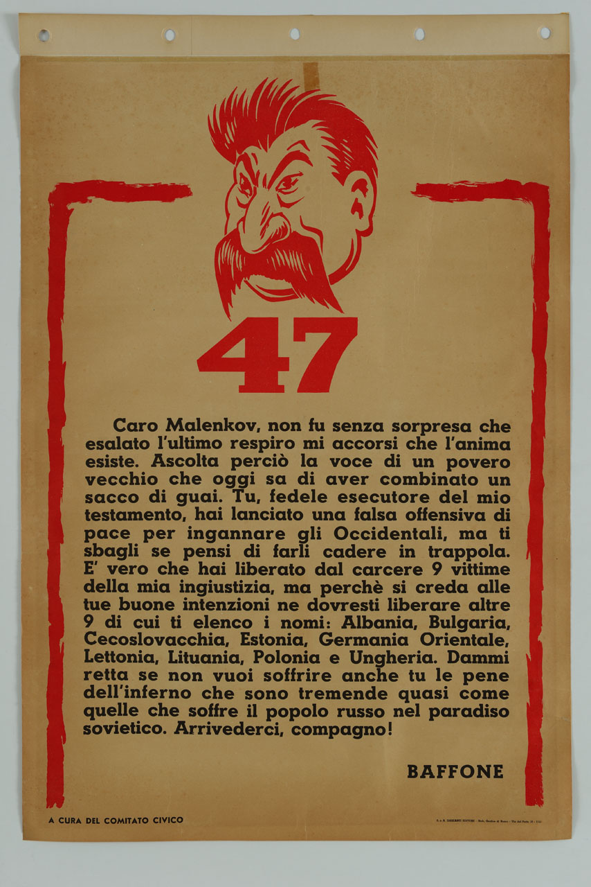 caricatura di Stalin (manifesto) - ambito italiano (sec. XX)