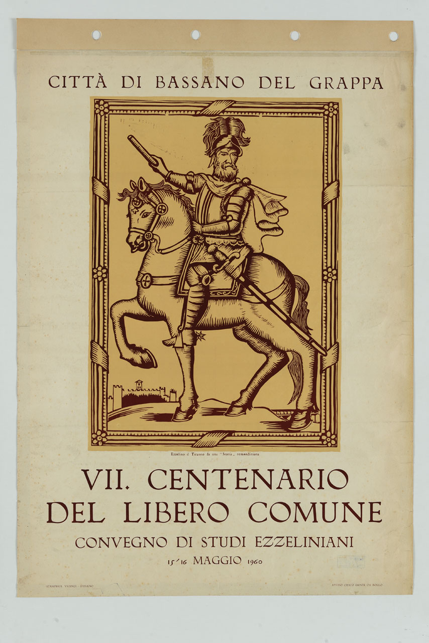 Ezzelino da Romano a cavallo (manifesto) - ambito veneto (sec. XX)