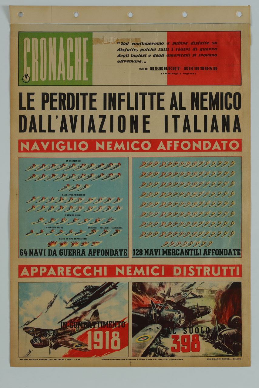 giornale murale con immagini belliche (manifesto) - ambito italiano (sec. XX)