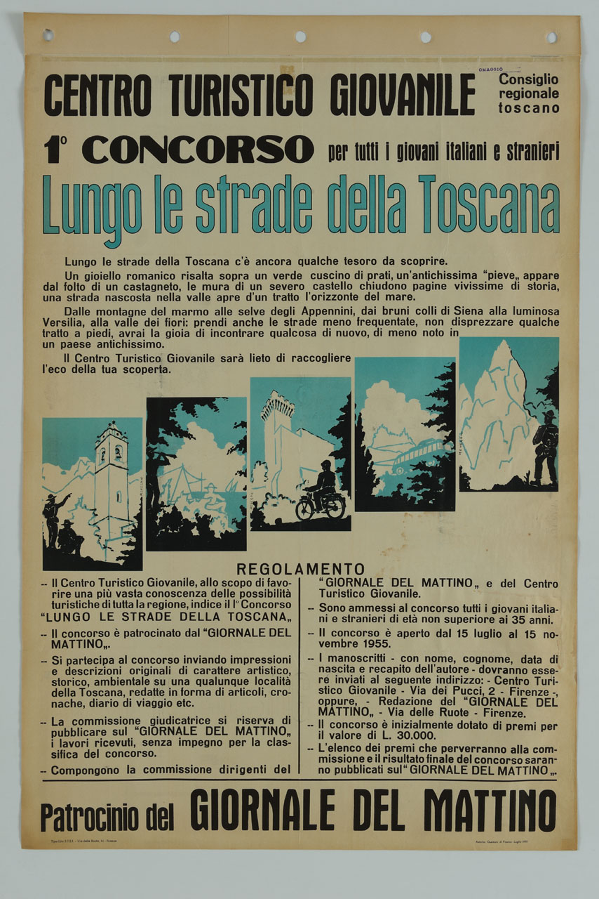 vedute di località toscane (manifesto) - ambito italiano (sec. XX)