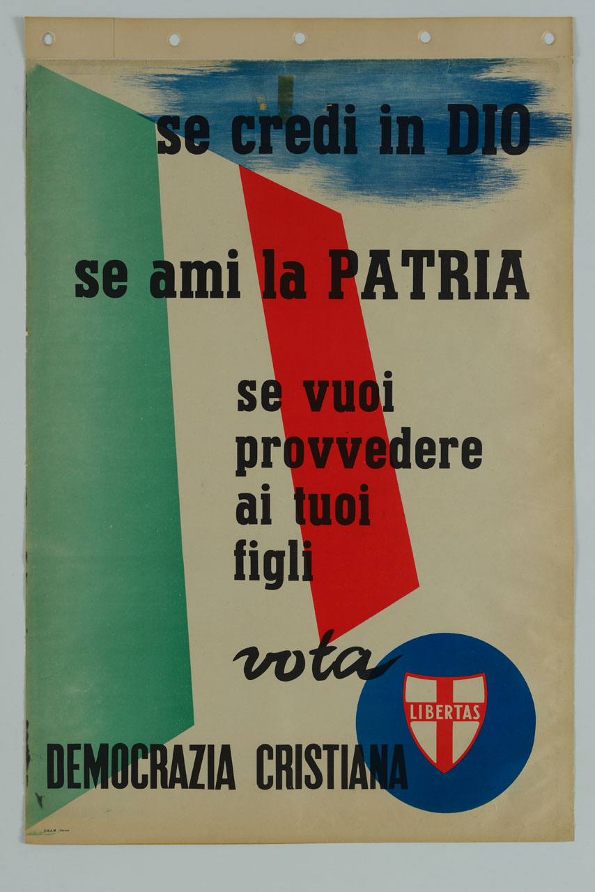 bandiera tricolore italiana (manifesto) - ambito italiano (sec. XX)