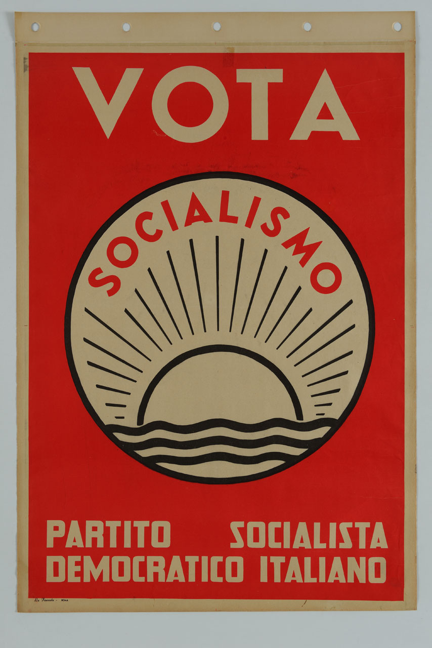 simbolo del Partito Socialista Democratico Italiano (manifesto) - ambito italiano (sec. XX)