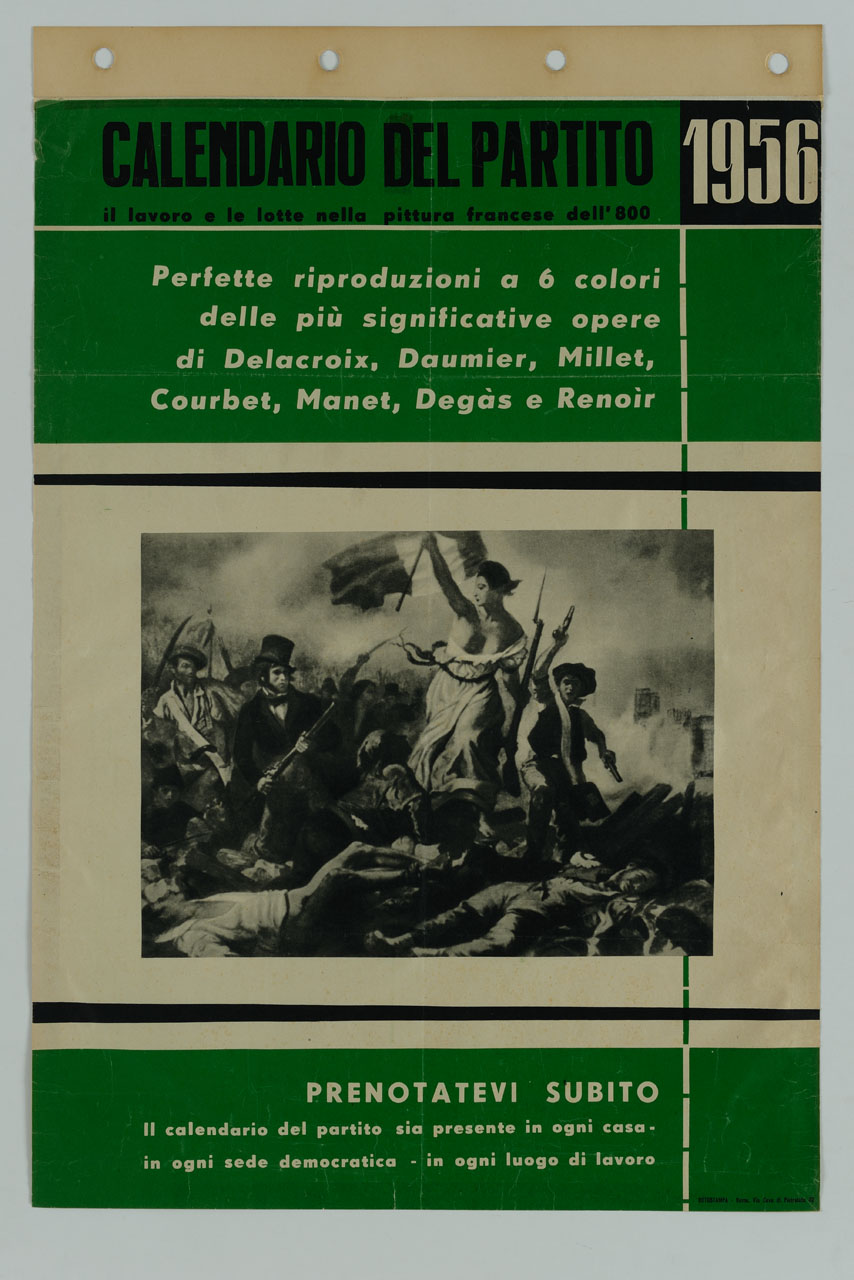 dipinto La Libertà che guida il popolo di Eugène Delacroix (manifesto) - ambito italiano (sec. XX)