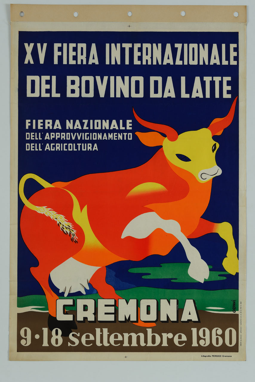 bovino rampante colorato (manifesto) di Cordani Sereno (sec. XX)