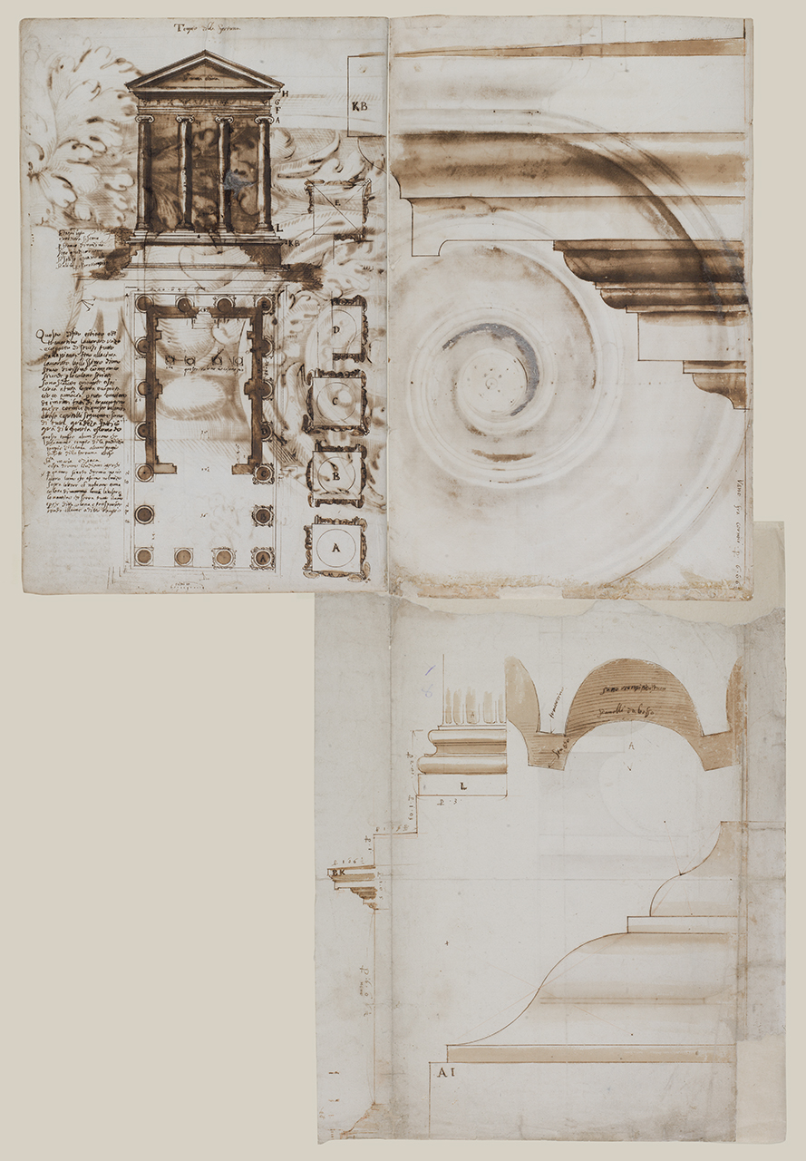tempio rettangolare del Foro Boario (disegno architettonico) di Alberti Alberto (sec. XVI)