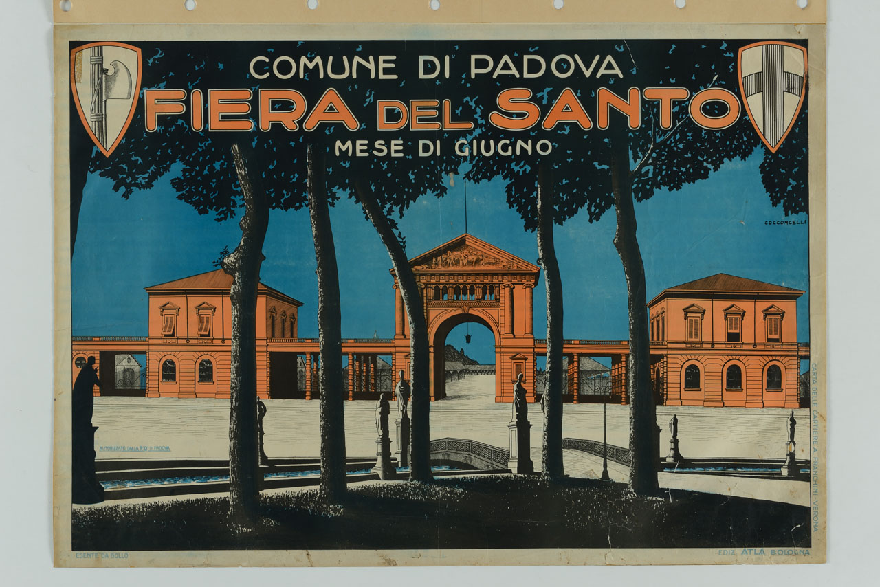 veduta del Prato della Valle a Padova (manifesto) di Cocconcelli Edgardo (sec. XX)