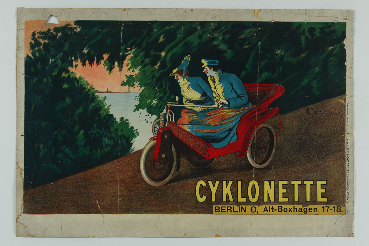 coppia su cyclonette (manifesto) di Cappiello Leonetto (sec. XX)