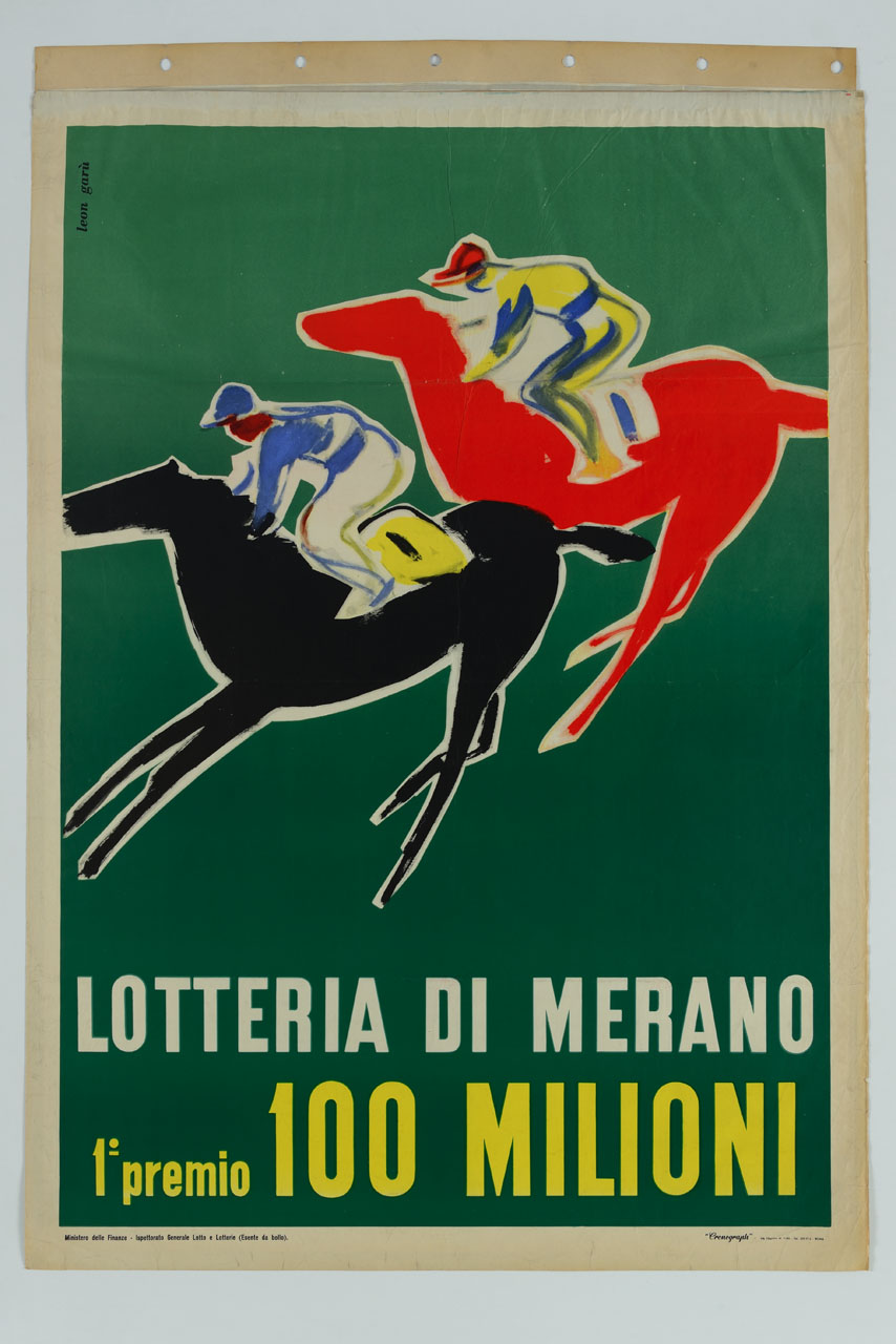 due fantini a cavallo (manifesto) di Broggini Luigi detto Leon Garù (sec. XX)