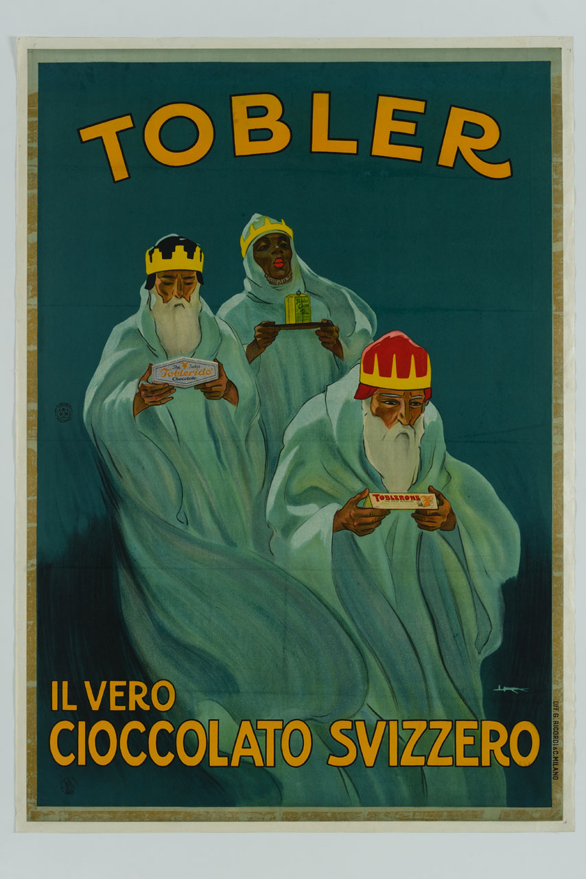 Re Magi offrono cioccolato (manifesto) di Metlicovitz Leopoldo (sec. XX)