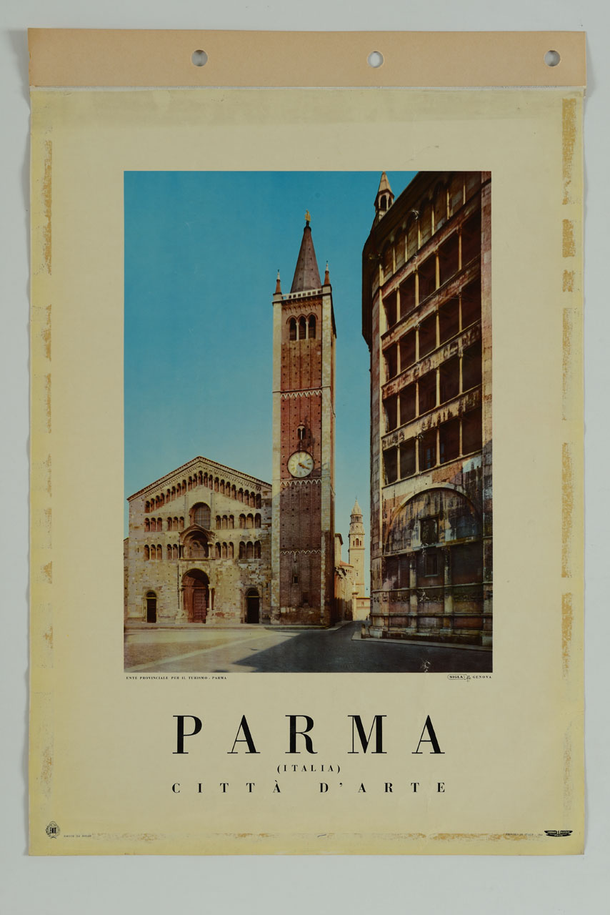 veduta di Piazza del Duomo di Parma (manifesto) - ambito italiano (sec. XX)