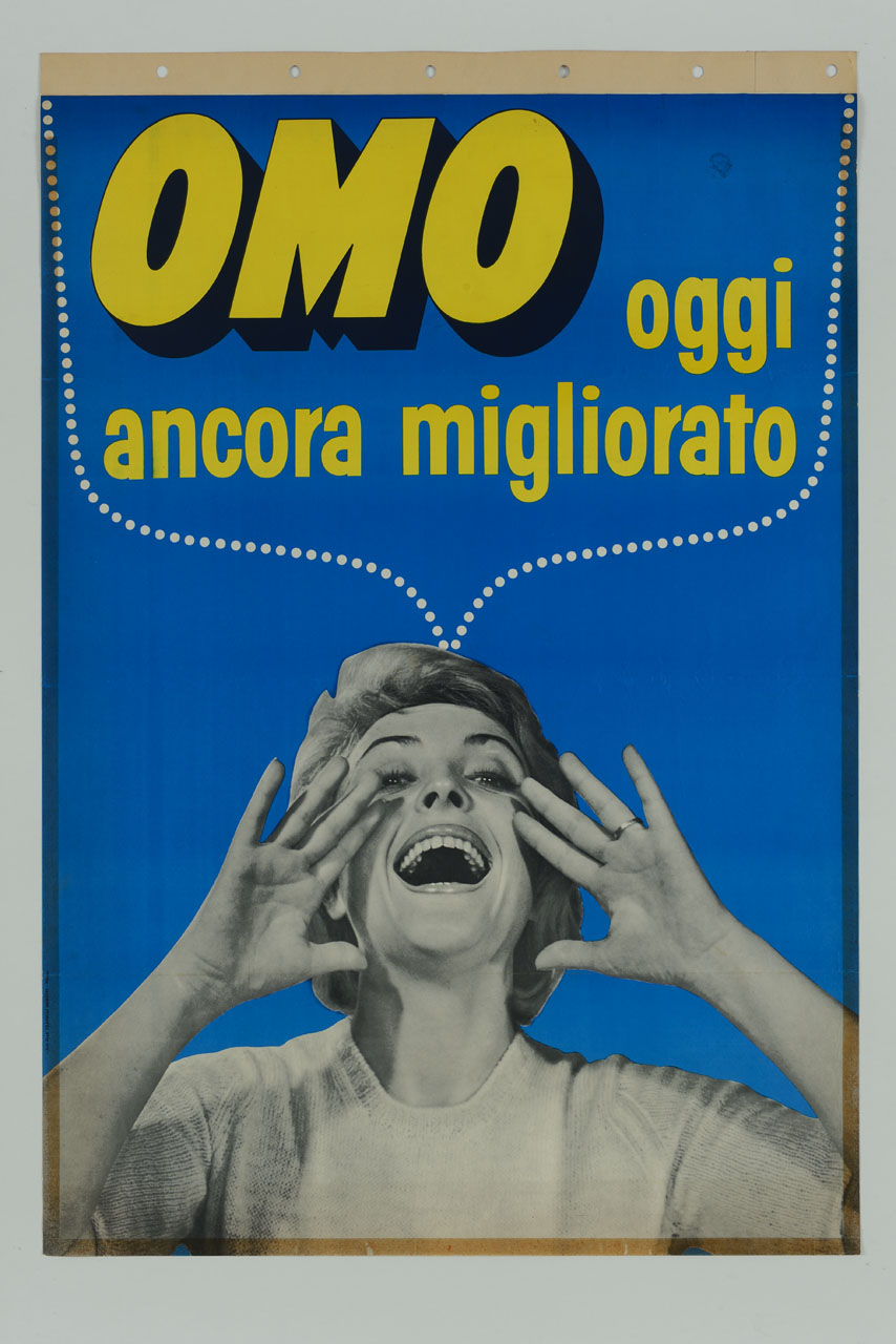 figura femminile che mima un grido (manifesto) - ambito italiano (sec. XX)