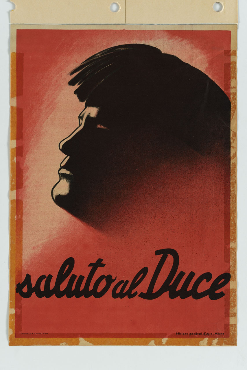volto del Duce di profilo (manifesto) - ambito italiano (sec. XX)