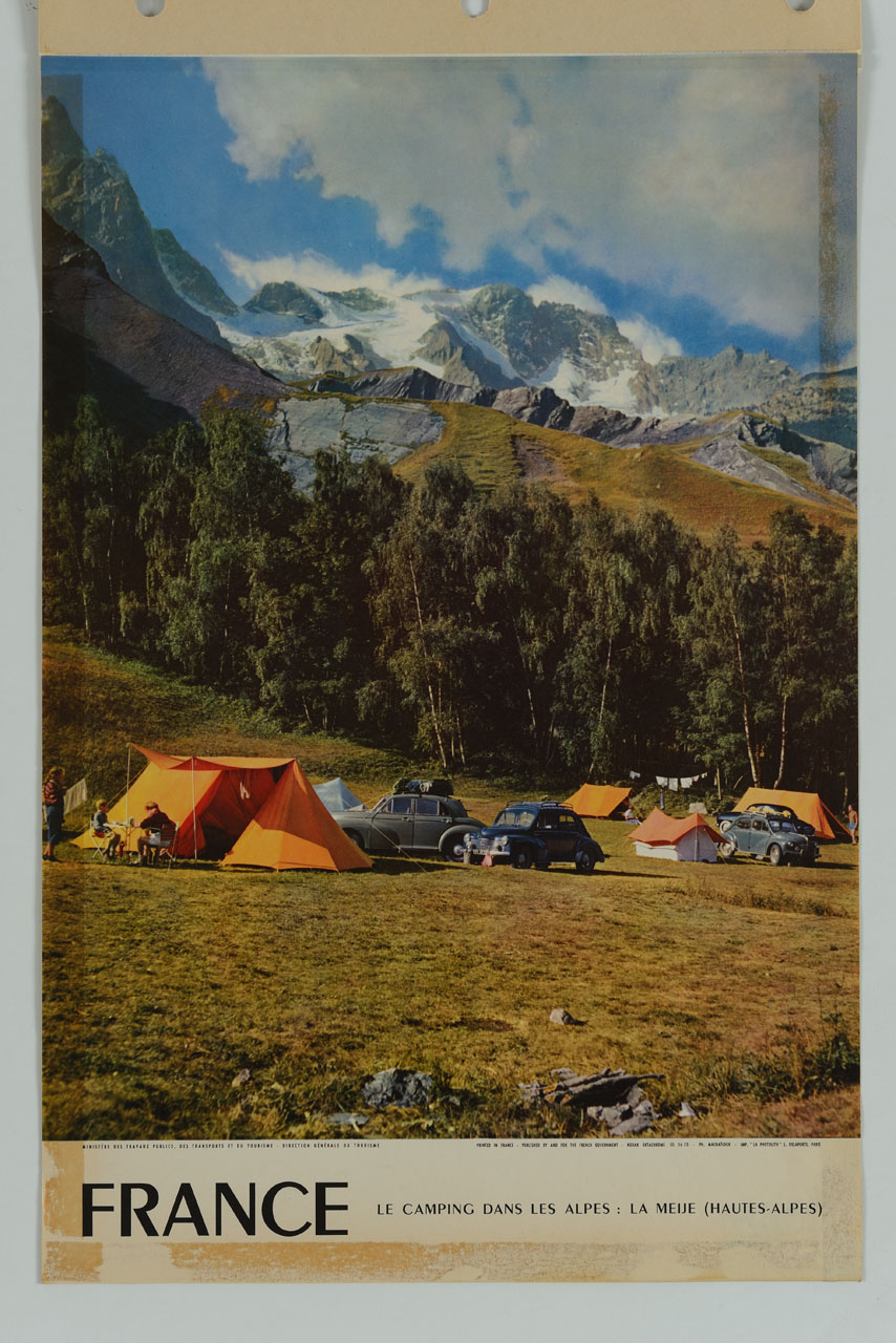 campeggio estivo sulle Alpi francesi (manifesto) - ambito francese (sec. XX)