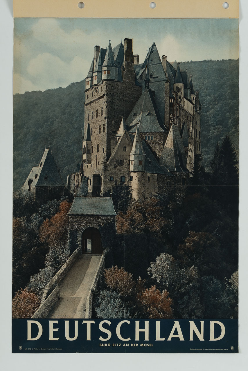 veduta del castello di Eltz (manifesto) - ambito tedesco (metà sec. XX)