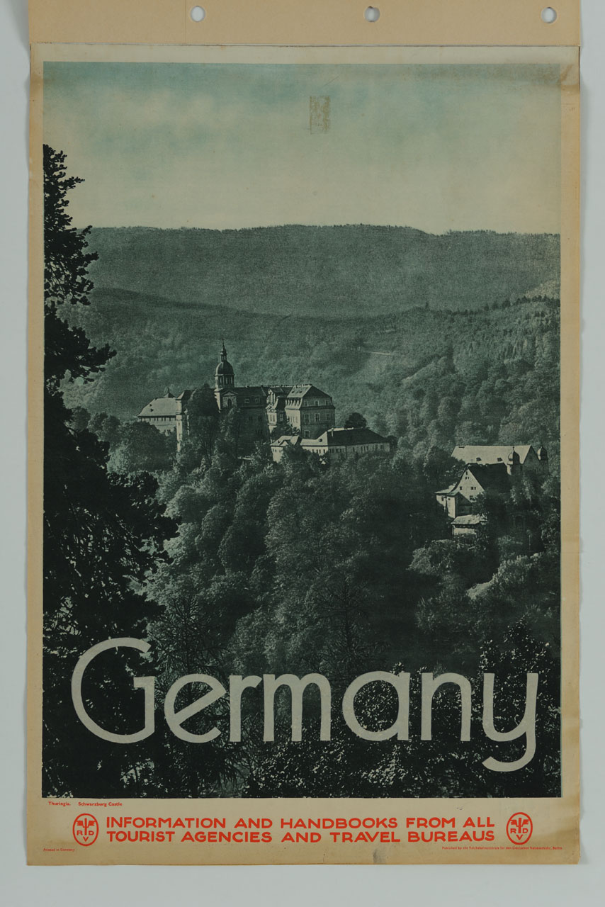 veduta del castello di Schwarzburg (manifesto) - ambito tedesco (metà sec. XX)
