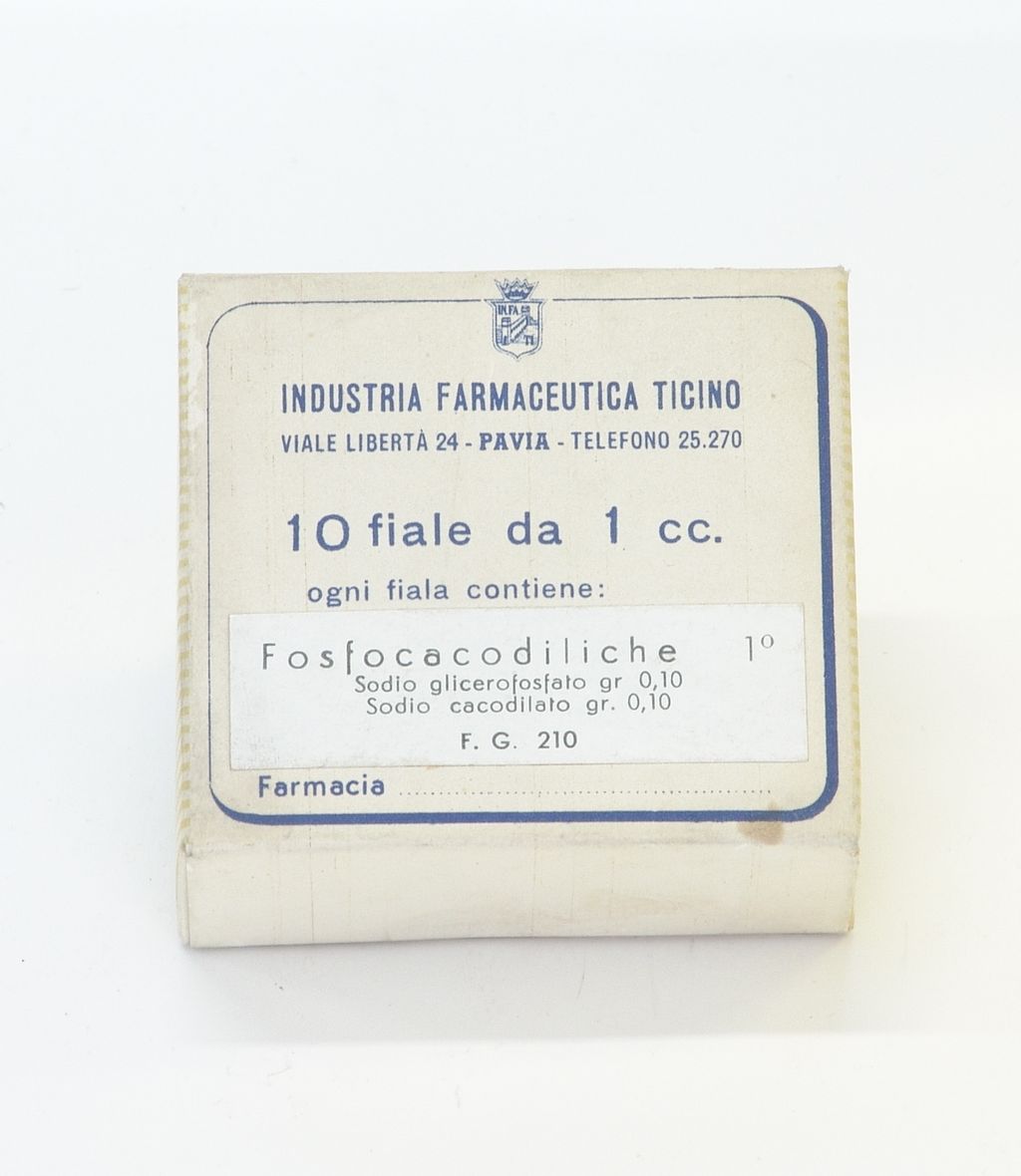 farmaco, storico "Fosfocacodiliche 1°" (sec. XX)