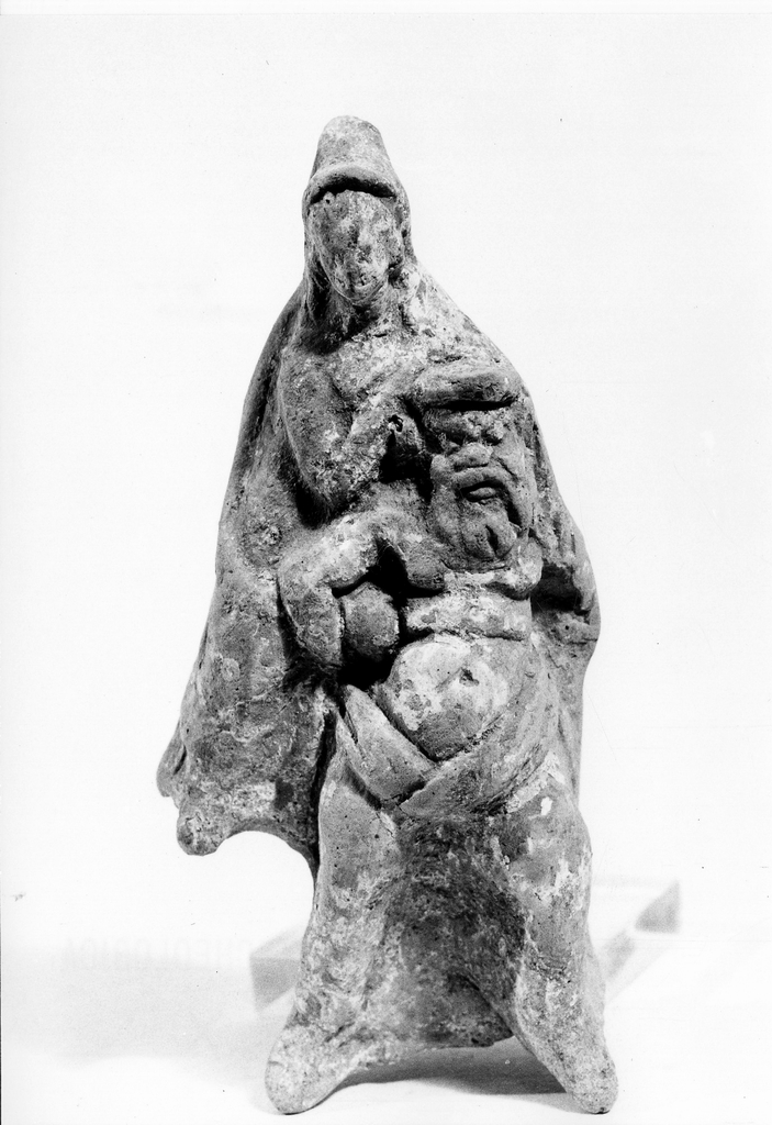 Sileno con figura femminile (terracotta figurata) - produzione tarantina (età ellenistica)