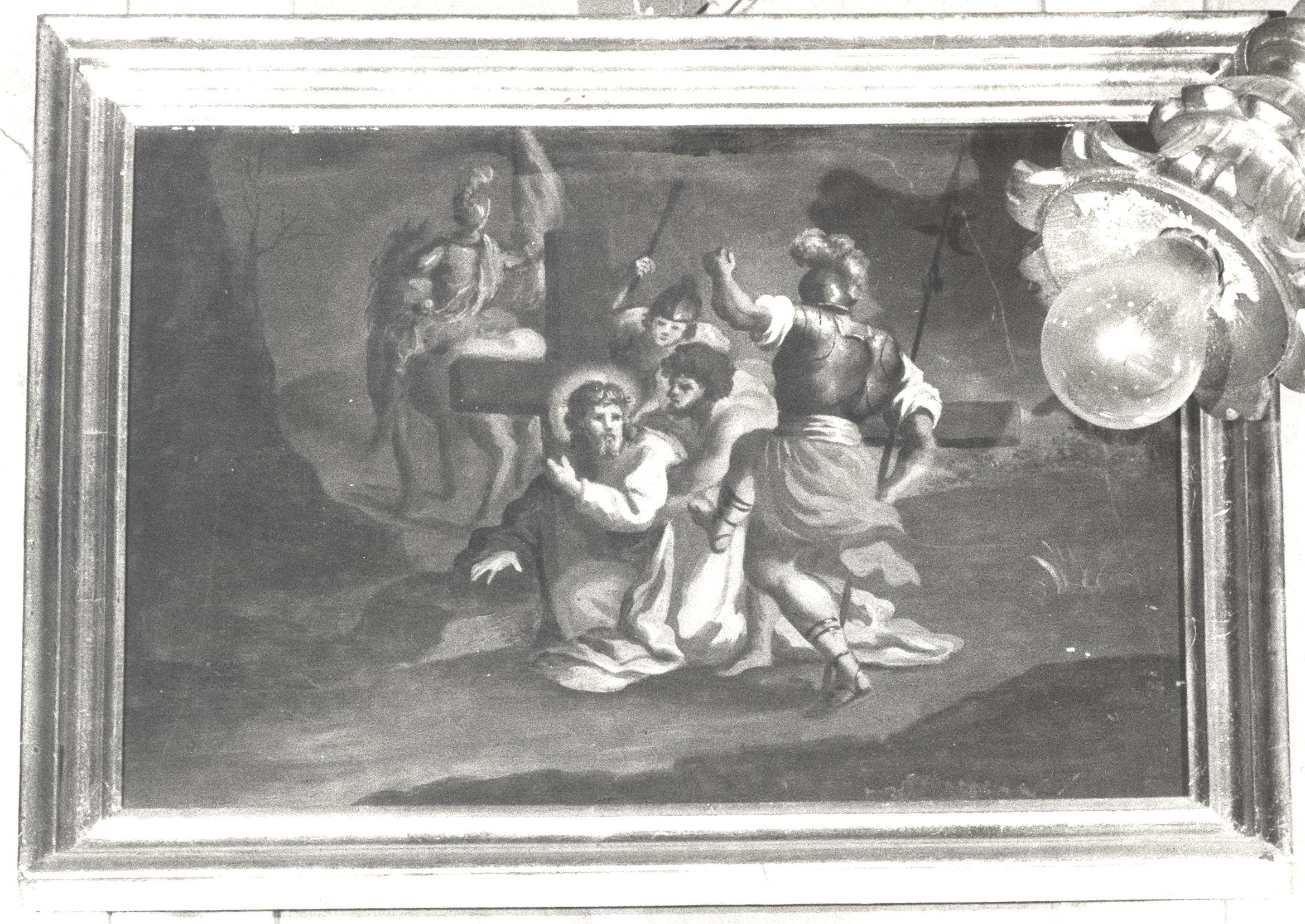 Stazione VII: Gesù cade sotto la croce la seconda volta (dipinto, elemento d'insieme) di Ceccarini Giuseppe (sec. XVIII)