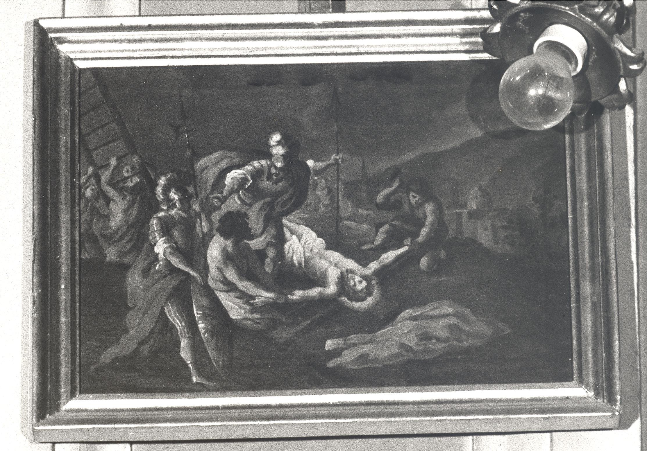 Stazione XI: Gesù inchiodato alla croce (dipinto, elemento d'insieme) di Ceccarini Giuseppe (sec. XVIII)