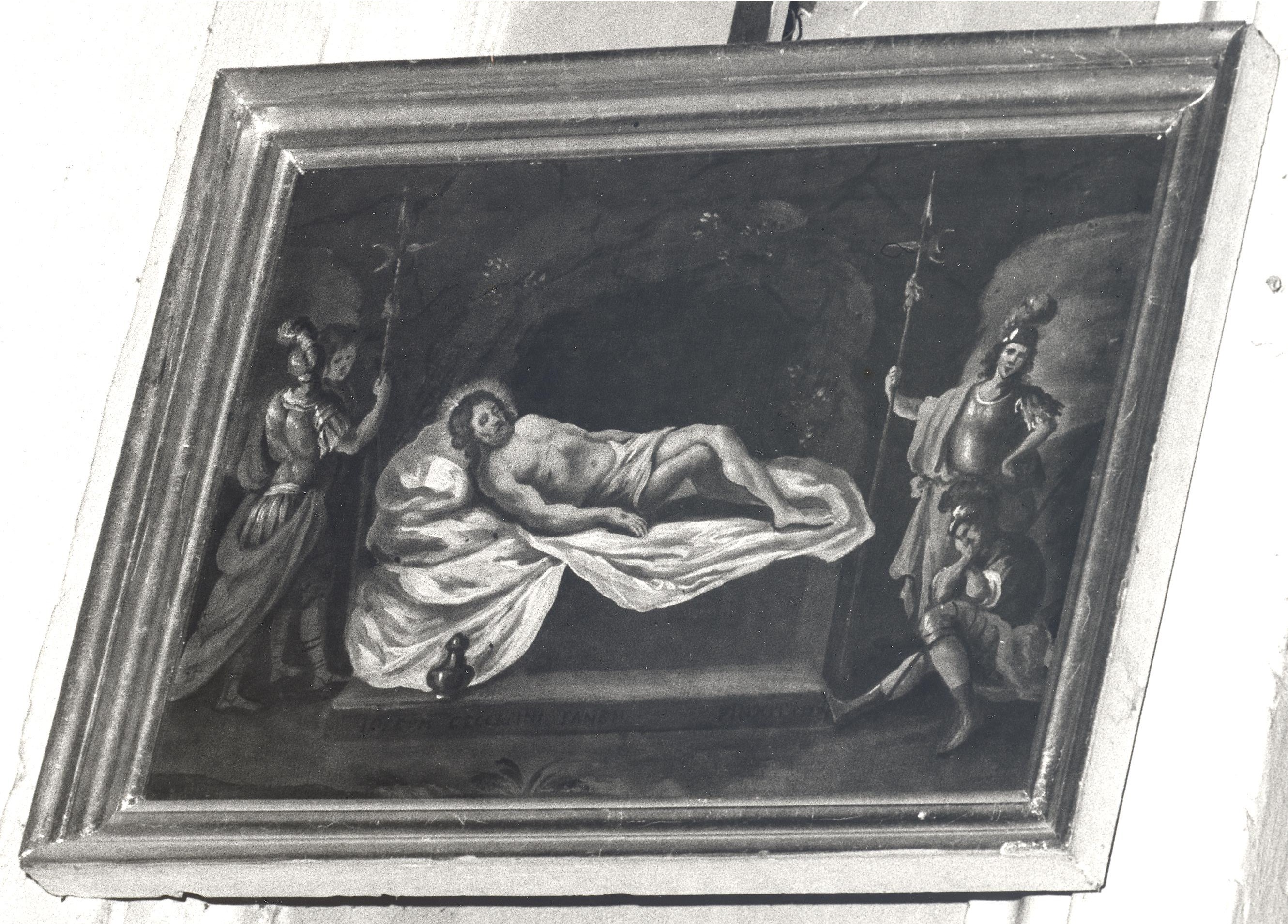 Stazione XIV: Gesù deposto nel sepolcro (dipinto, elemento d'insieme) di Ceccarini Giuseppe (sec. XVIII)