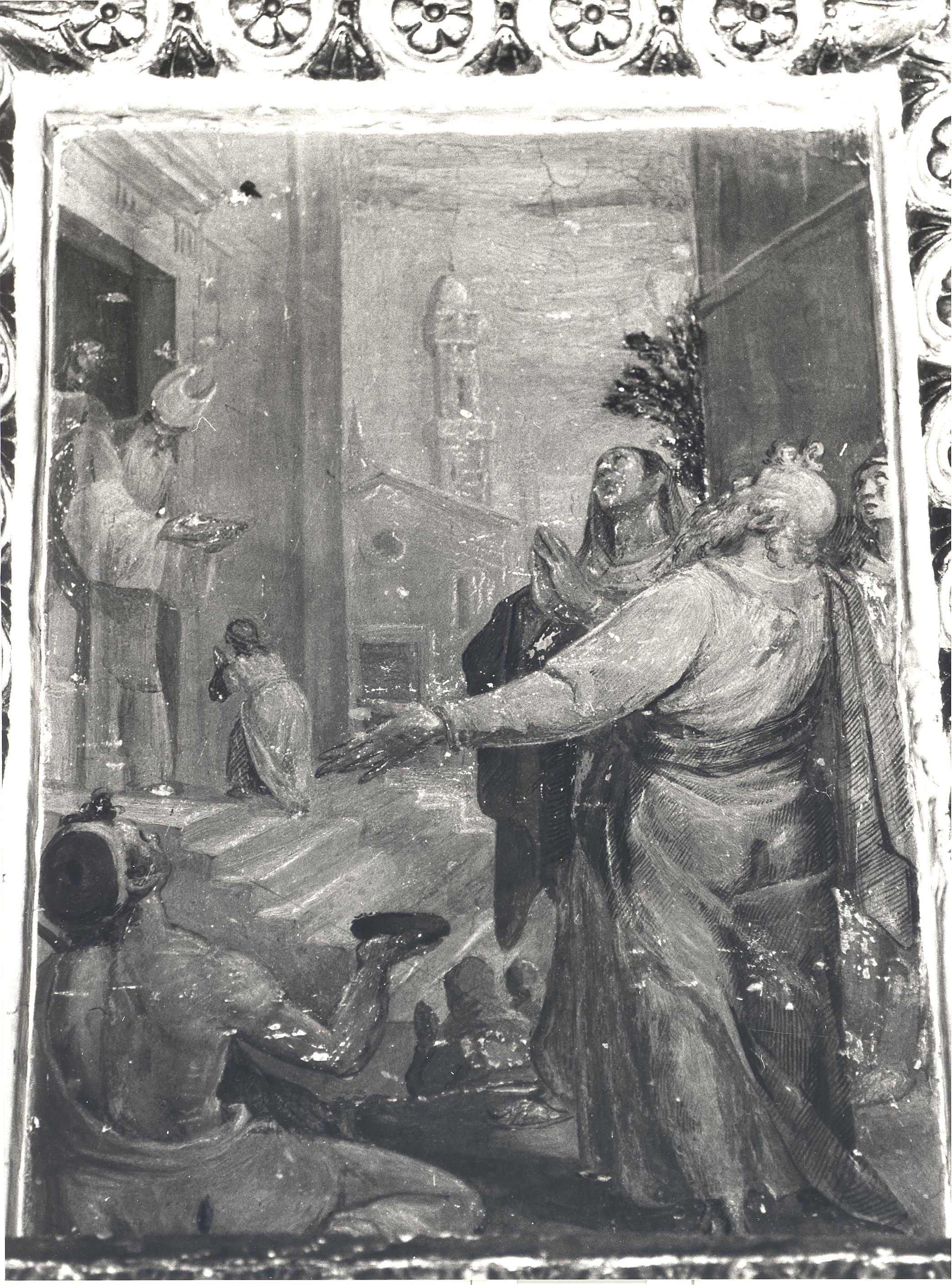 Presentazione di Maria Vergine al tempio (dipinto, elemento d'insieme) di Bellini Filippo (sec. XVI)