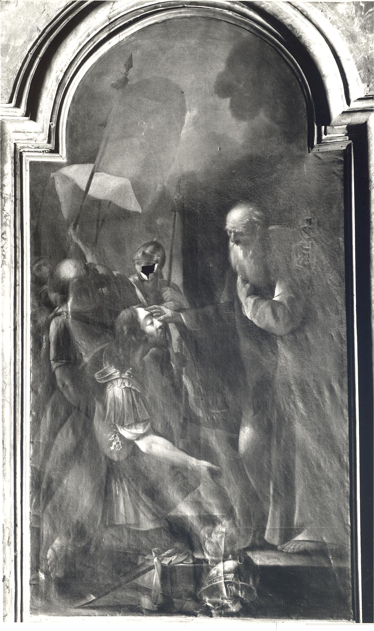 Saul unto da re Salomone (dipinto) di Sacchi Andrea (maniera) (sec. XVII)