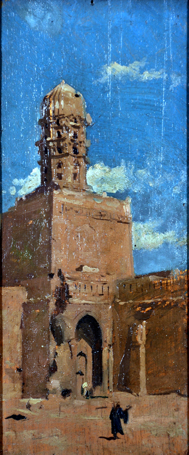 Angolo di città araba, architettura araba (dipinto, insieme) di Biseo Cesare (sec. XIX)