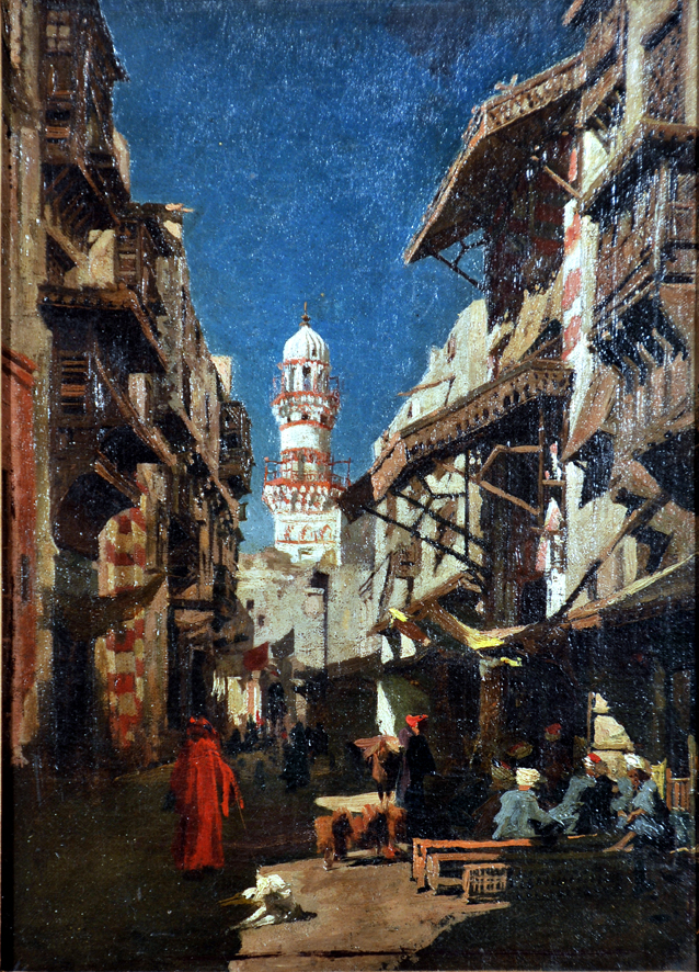 Angolo di città, scorcio di città araba (dipinto, insieme) di Biseo Cesare (sec. XIX)