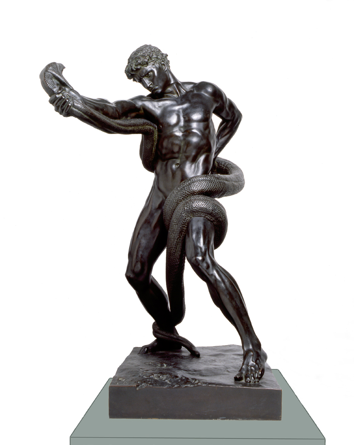 Atleta che lotta con un pitone (scultura, opera isolata) di Leighton Frederic (XIX)