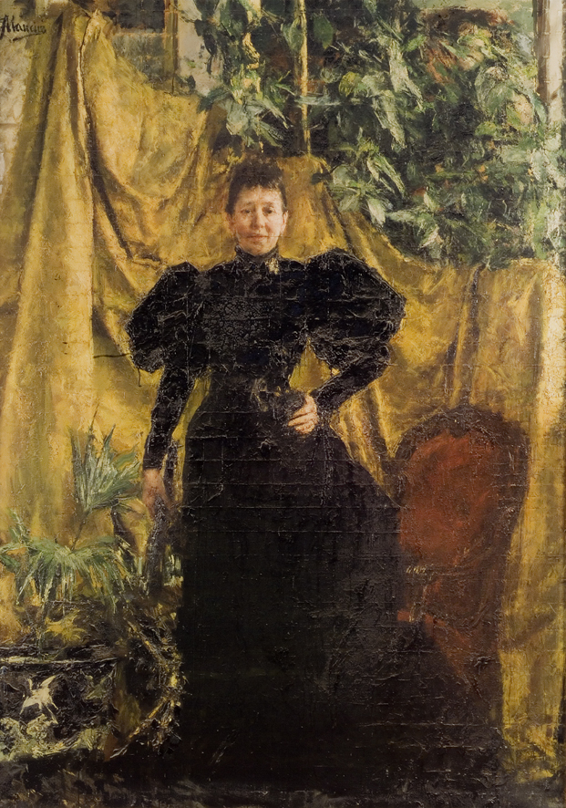Ritratto della signora Pantaleoni, ritratto femminile (dipinto, opera isolata) di Mancini Antonio (XIX)