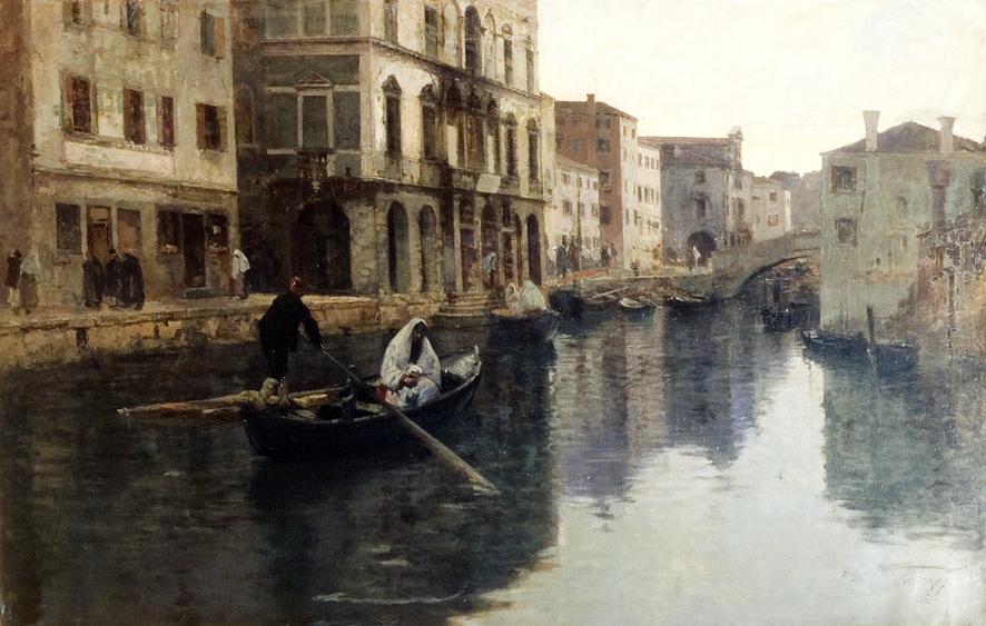 Chioggia, paesaggio (dipinto, opera isolata) di Bazzaro Leonardo (sec. XIX)