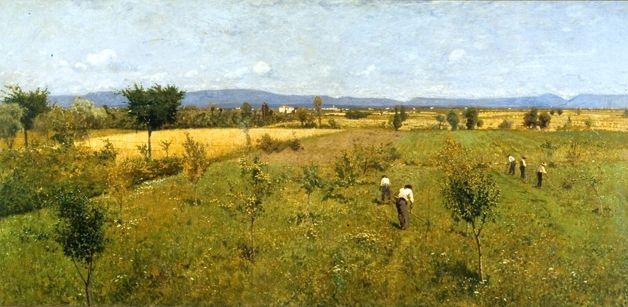 Messidoro, paesaggio (dipinto, opera isolata) di Ciardi Guglielmo (XIX)