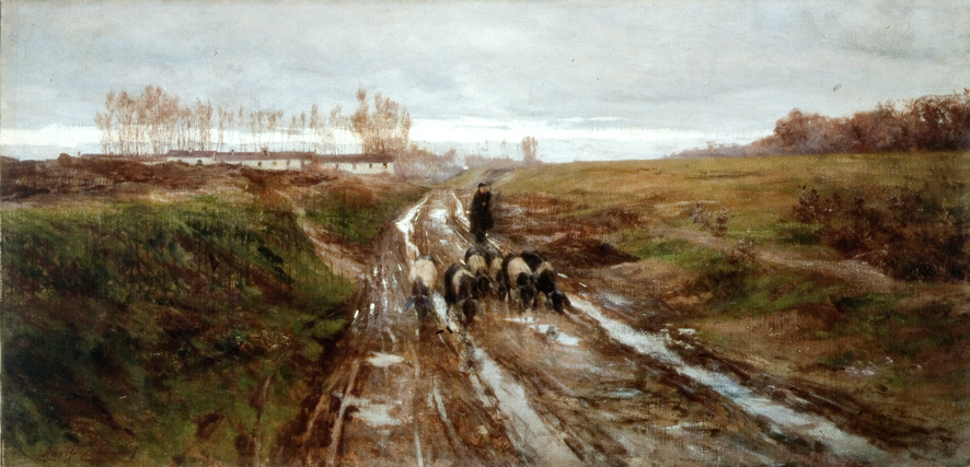 Dicembre (dipinto, opera isolata) di Tommasi Adolfo (XIX)