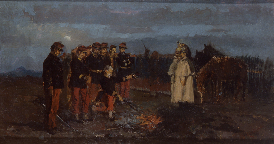 Episodio della battaglia di Sedan, scena storica (dipinto, opera isolata) di Cammarano Michele (XIX)